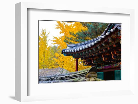 Autumn color at Namsangol folk village, Seoul, South Korea-null-Framed Photographic Print