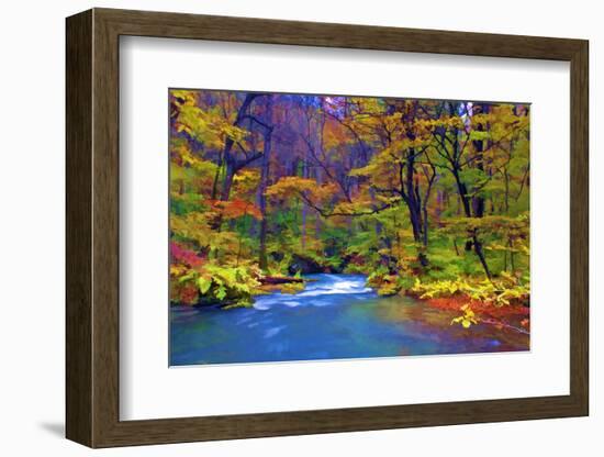 Autumn Color of Oirase River, Japan-NicholasHan-Framed Photographic Print
