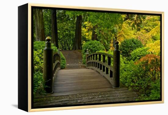 Autumn Color, Portland Japanese Garden, Portland, Oregon, USA-Michel Hersen-Framed Premier Image Canvas