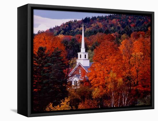 Autumn Colors and First Baptist Church of South Londonderry, Vermont, USA-Charles Sleicher-Framed Premier Image Canvas