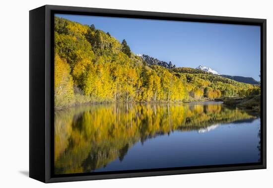 Autumn Colors Reflect Upon A Lake In Telluride, CO-Dan Holz-Framed Premier Image Canvas