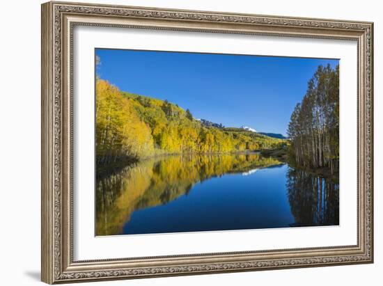 Autumn Colors Reflect Upon A Lake In Telluride, CO-Dan Holz-Framed Photographic Print