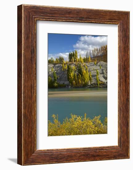 Autumn Colour at Bannockburn, and Kawarau Arm of Lake Dunstan, South Island, New Zealand-David Wall-Framed Photographic Print