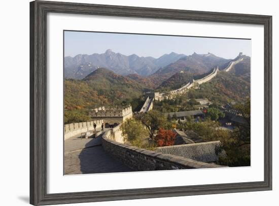 Autumn Colours and a Watch Tower on the Great Wall of China-Christian Kober-Framed Photographic Print