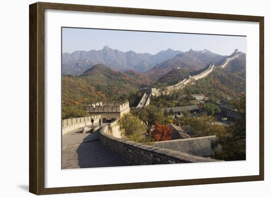 Autumn Colours and a Watch Tower on the Great Wall of China-Christian Kober-Framed Photographic Print