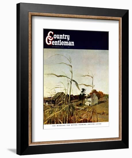 "Autumn Cornfield," Country Gentleman Cover, October 1, 1950-Andrew Wyeth-Framed Giclee Print