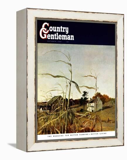 "Autumn Cornfield," Country Gentleman Cover, October 1, 1950-Andrew Wyeth-Framed Premier Image Canvas