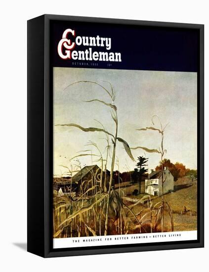 "Autumn Cornfield," Country Gentleman Cover, October 1, 1950-Andrew Wyeth-Framed Premier Image Canvas