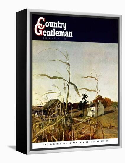 "Autumn Cornfield," Country Gentleman Cover, October 1, 1950-Andrew Wyeth-Framed Premier Image Canvas