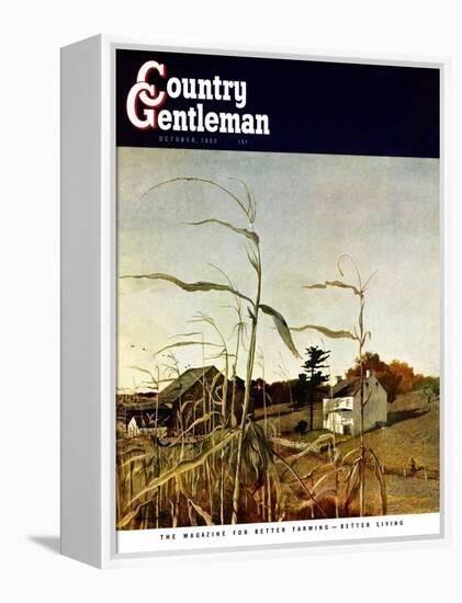 "Autumn Cornfield," Country Gentleman Cover, October 1, 1950-Andrew Wyeth-Framed Premier Image Canvas