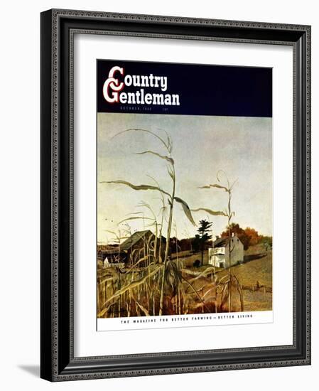 "Autumn Cornfield," Country Gentleman Cover, October 1, 1950-Andrew Wyeth-Framed Premium Giclee Print