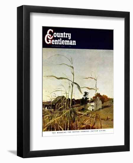 "Autumn Cornfield," Country Gentleman Cover, October 1, 1950-Andrew Wyeth-Framed Premium Giclee Print