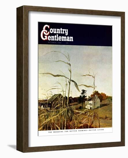 "Autumn Cornfield," Country Gentleman Cover, October 1, 1950-Andrew Wyeth-Framed Giclee Print