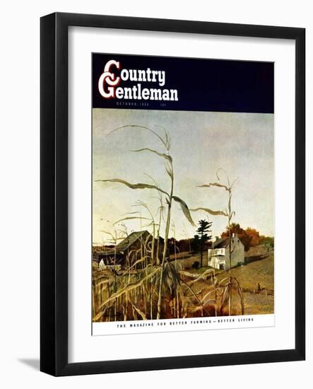 "Autumn Cornfield," Country Gentleman Cover, October 1, 1950-Andrew Wyeth-Framed Giclee Print