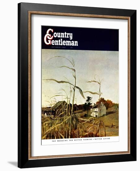 "Autumn Cornfield," Country Gentleman Cover, October 1, 1950-Andrew Wyeth-Framed Giclee Print