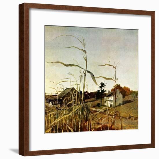 "Autumn Cornfield,"October 1, 1950-Andrew Wyeth-Framed Giclee Print