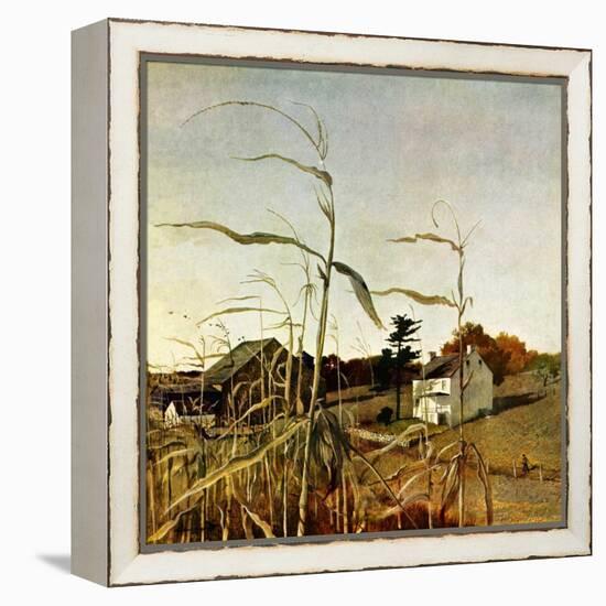 "Autumn Cornfield,"October 1, 1950-Andrew Wyeth-Framed Premier Image Canvas