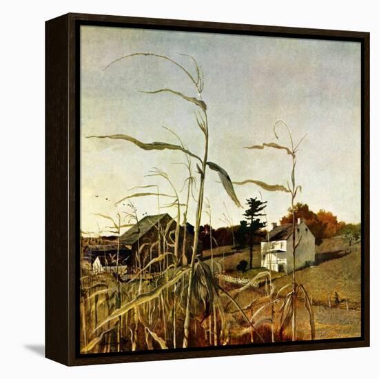 "Autumn Cornfield,"October 1, 1950-Andrew Wyeth-Framed Premier Image Canvas