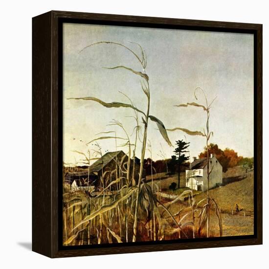 "Autumn Cornfield,"October 1, 1950-Andrew Wyeth-Framed Premier Image Canvas