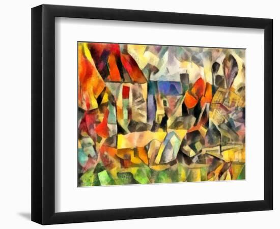 autumn courtyard(version I,2017-Alex Caminker-Framed Giclee Print