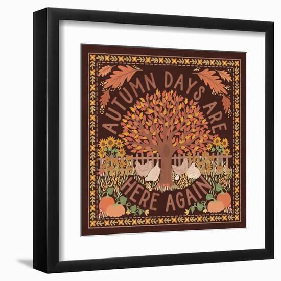 Autumn Days III Dark-Laura Marshall-Framed Art Print