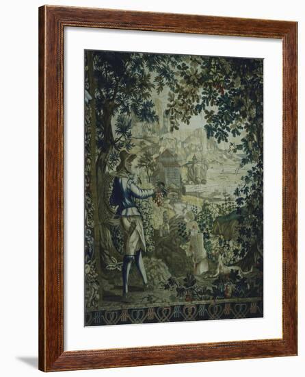 Autumn, Detail of 18th Century Gobelins Tapestry Depicting the Seasons-null-Framed Giclee Print