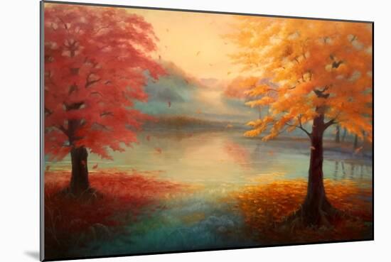 Autumn Drift, 2021, (Oil on Canvas)Landscape-Lee Campbell-Mounted Giclee Print