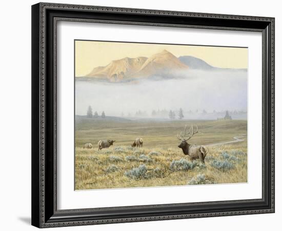 Autumn Elk-Michael Budden-Framed Giclee Print