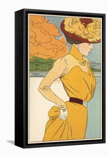 Autumn Fashion Postcard by Henri Meunier-null-Framed Premier Image Canvas