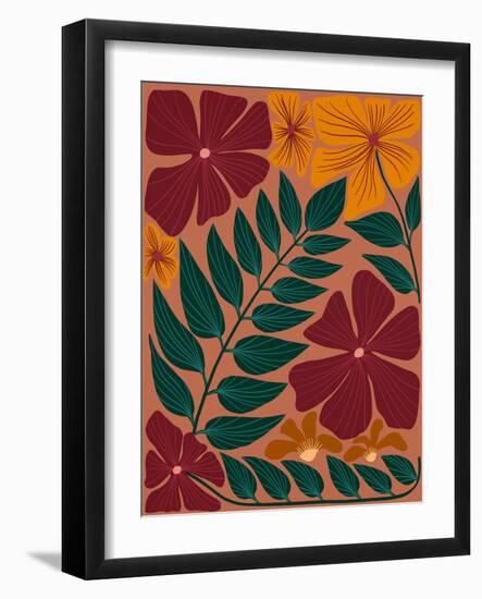 Autumn Floral Scatter  I-Regina Moore-Framed Art Print