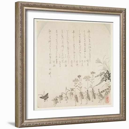 Autumn Flowers and Singing Insects, C.1854-59-Ko Sukoku II-Framed Giclee Print