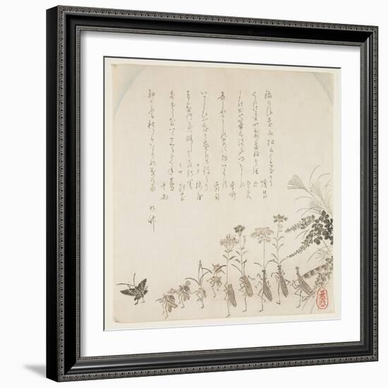 Autumn Flowers and Singing Insects, C.1854-59-Ko Sukoku II-Framed Giclee Print