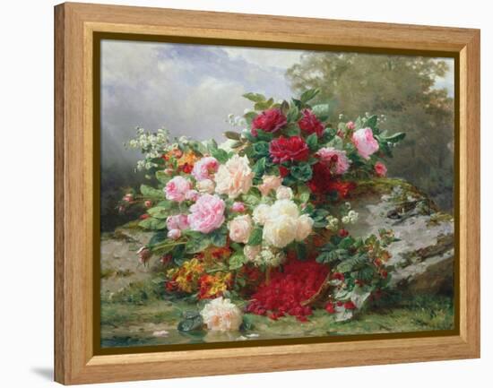 Autumn Flowers-Jean Baptiste Claude Robie-Framed Premier Image Canvas