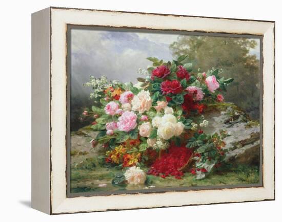 Autumn Flowers-Jean Baptiste Claude Robie-Framed Premier Image Canvas