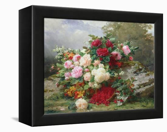 Autumn Flowers-Jean Baptiste Claude Robie-Framed Premier Image Canvas