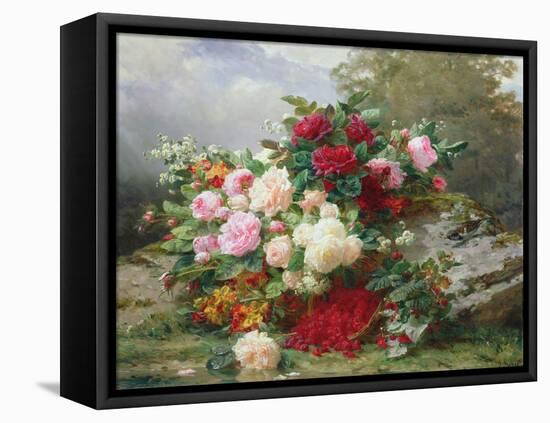 Autumn Flowers-Jean Baptiste Claude Robie-Framed Premier Image Canvas