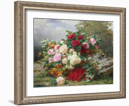 Autumn Flowers-Jean Baptiste Claude Robie-Framed Giclee Print