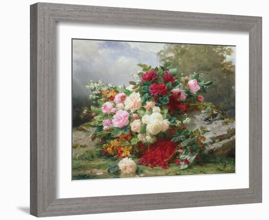 Autumn Flowers-Jean Baptiste Claude Robie-Framed Giclee Print