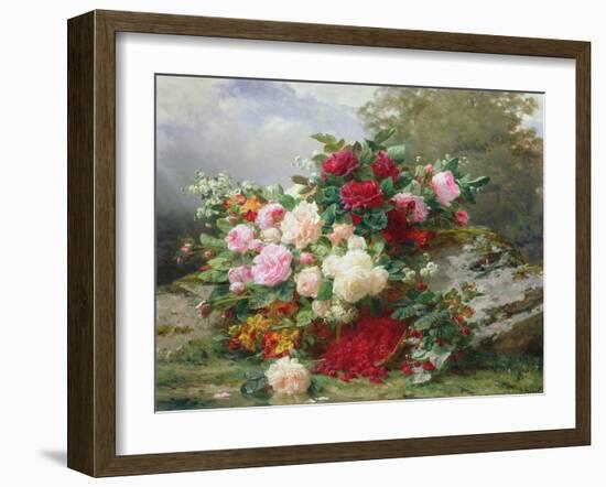 Autumn Flowers-Jean Baptiste Claude Robie-Framed Giclee Print