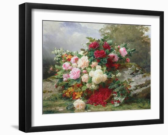 Autumn Flowers-Jean Baptiste Claude Robie-Framed Giclee Print