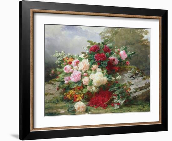 Autumn Flowers-Jean Baptiste Claude Robie-Framed Giclee Print