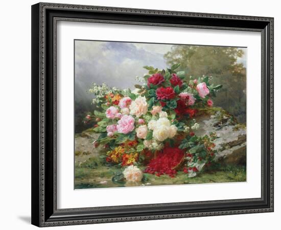 Autumn Flowers-Jean Baptiste Claude Robie-Framed Giclee Print