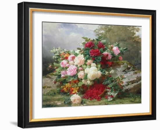 Autumn Flowers-Jean Baptiste Claude Robie-Framed Giclee Print