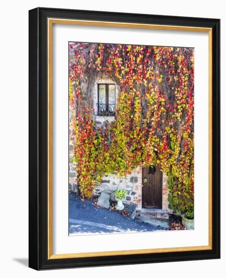 Autumn Foliage around Tuscan Villa-Terry Eggers-Framed Photographic Print