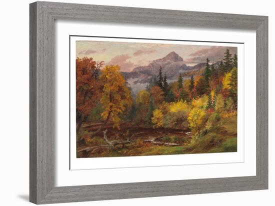 Autumn Foliage in the White Mountains (Mount Chocorua), 1862 (Oil on Board)-Jasper Francis Cropsey-Framed Giclee Print