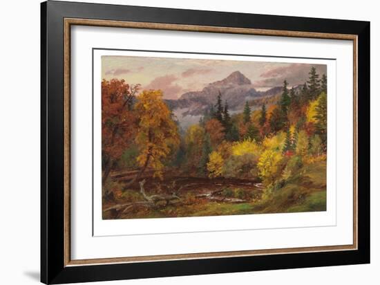 Autumn Foliage in the White Mountains (Mount Chocorua), 1862 (Oil on Board)-Jasper Francis Cropsey-Framed Giclee Print