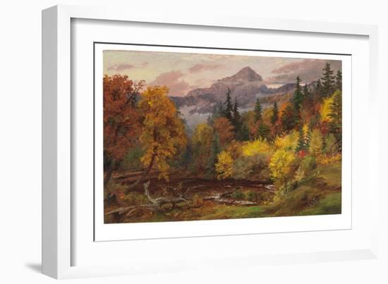 Autumn Foliage in the White Mountains (Mount Chocorua), 1862 (Oil on Board)-Jasper Francis Cropsey-Framed Giclee Print