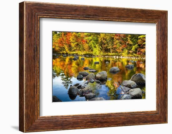 Autumn Foliage River Reflections-George Oze-Framed Photographic Print