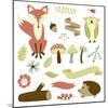 Autumn Forest, Woodland Animals, Flowers and Ribbons-Alisa Foytik-Mounted Art Print