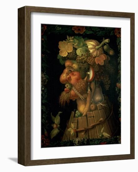 Autumn, from a Series Depicting the Four Seasons, Commissioned by Emperor Maximilian II-Giuseppe Arcimboldo-Framed Giclee Print